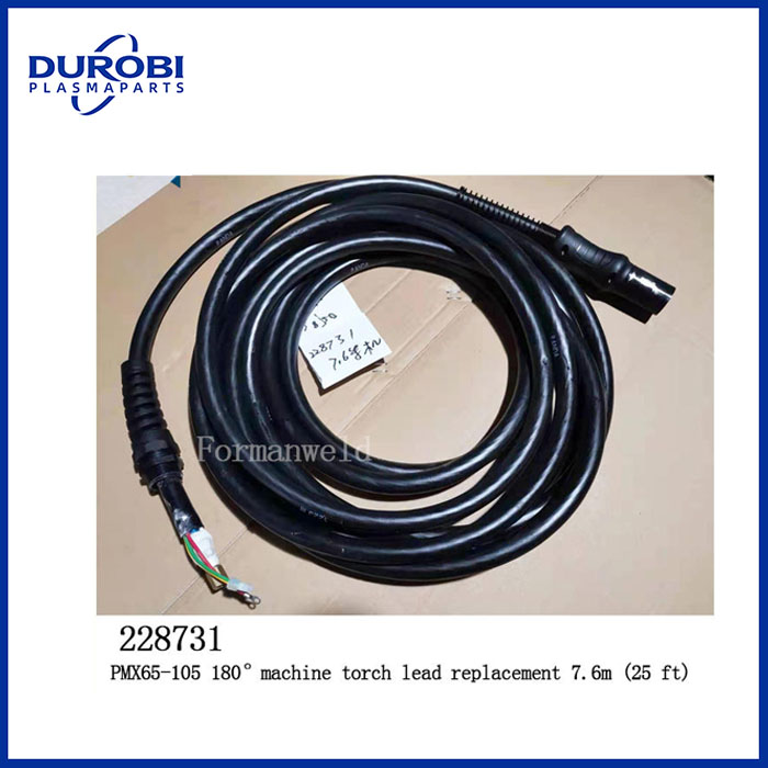 228731 Powermax65/85/105 180° degree Kit: Duramax machine torch lead replacement 7.6m (25 ft)